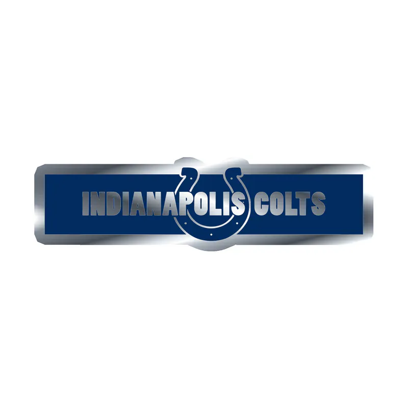 Indianapolis Colts - Rectangle - Silver Chrome Vinyl Sticker - Custom Size