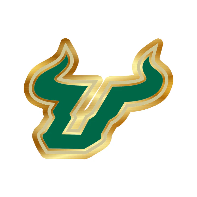 USF Bulls - Image 2 - Gold Chrome Vinyl Decal - Custom Size