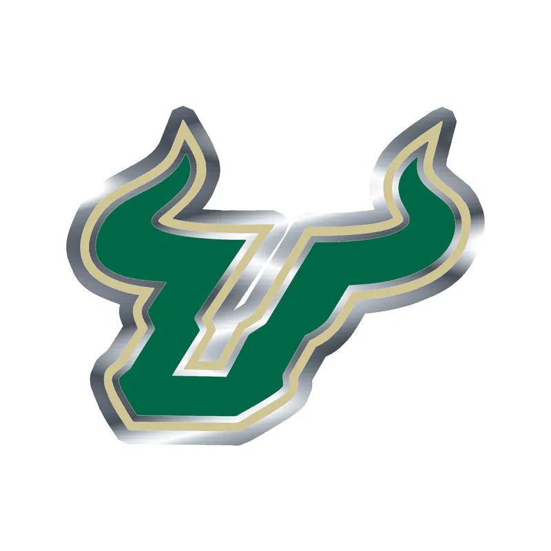 USF Bulls - Image 2 - Silver Chrome Vinyl Decal - Custom Size