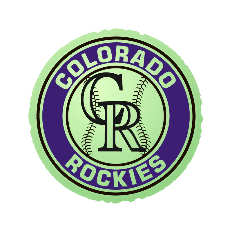Colorado Rockies - Purple Circle With Baseball - Glow in the Dark Vinyl Sticker