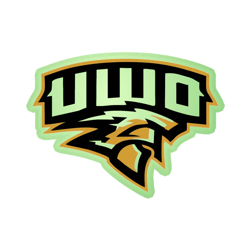 University of Wisconsin Oshkosh Glow in the Dark Vinyl Decal - Custom Size