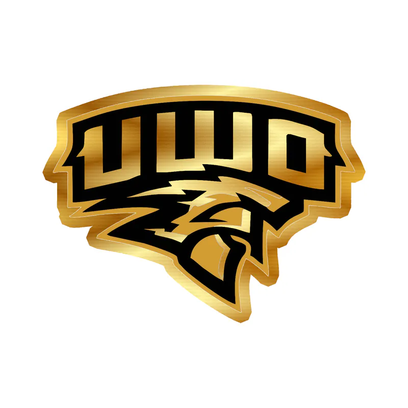 University of Wisconsin Oshkosh Gold Chrome Vinyl Decal - Custom Size