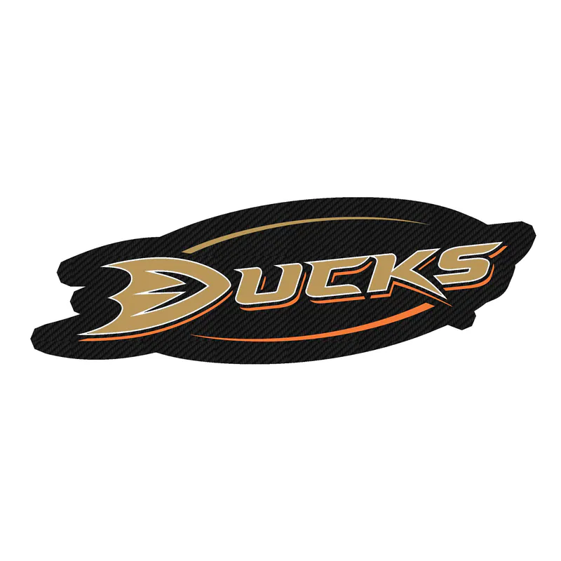 Anaheim Ducks - Name In Oval - Carbon Fiber Vinyl Sticker - Custom Size