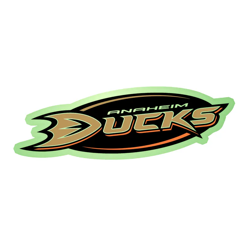 Anaheim Ducks - Name In Oval - Glow in the Dark Vinyl Sticker - Custom Size