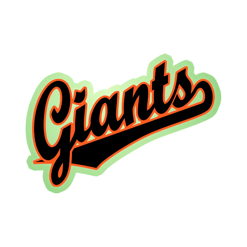 San Francisco Giants - Giants Slanted - Glow in the Dark Vinyl Sticker - Custom Size