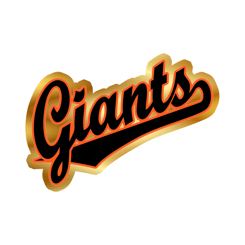 San Francisco Giants - Giants Slanted - Gold Chrome Vinyl Sticker - Custom Size