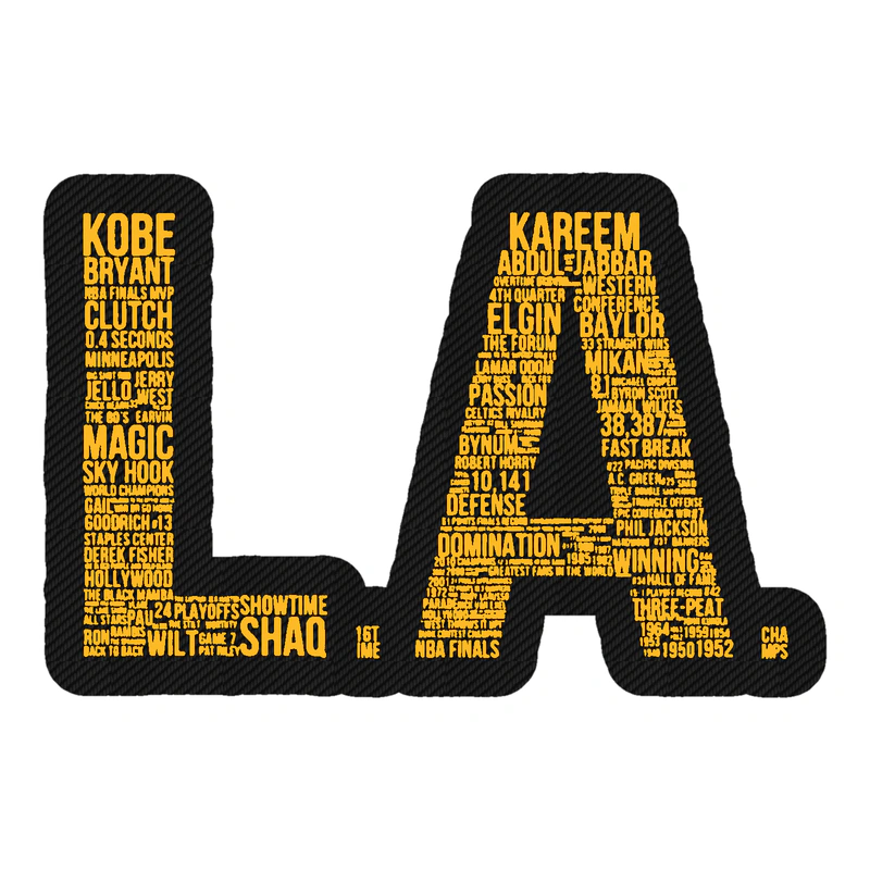 Los Angeles Lakers - Image 12 - Carbon Fiber Vinyl Sticker - Custom Size