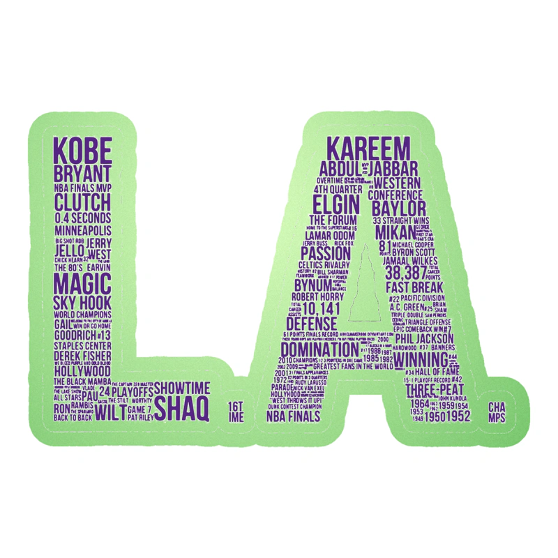 Los Angeles Lakers - Image 12 - Glow in the Dark Vinyl Sticker - Custom Size