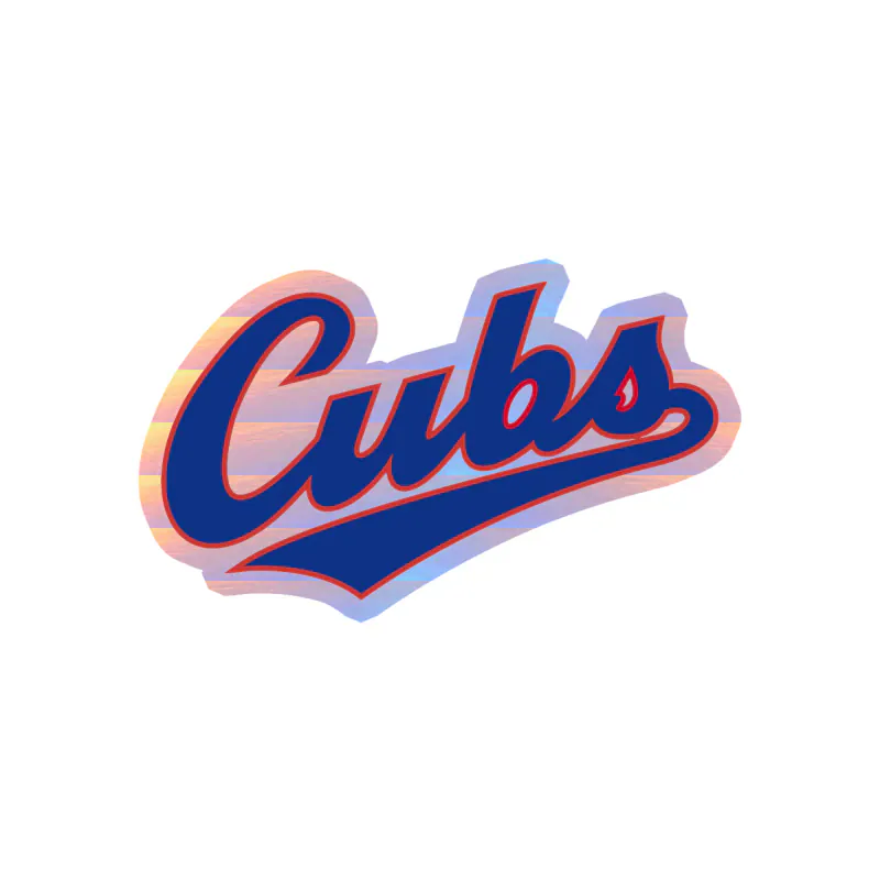 Chicago Cubs - Cursive Cubs - Holographic Vinyl Sticker - Custom Size