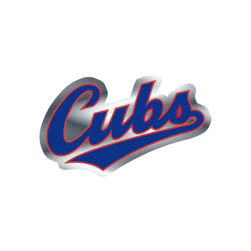 Chicago Cubs - Cursive Cubs - Silver Chrome Vinyl Sticker - Custom Size