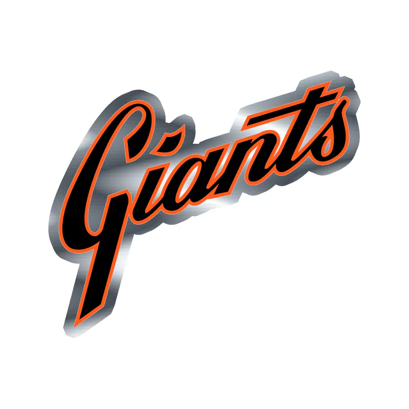 San Francisco Giants - Giants Cursive - Silver Chrome Vinyl Sticker - Custom Size