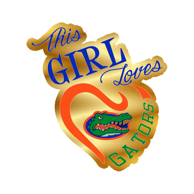 Florida Gators - Image 5 - Gold Chrome Vinyl Decal - Custom Size