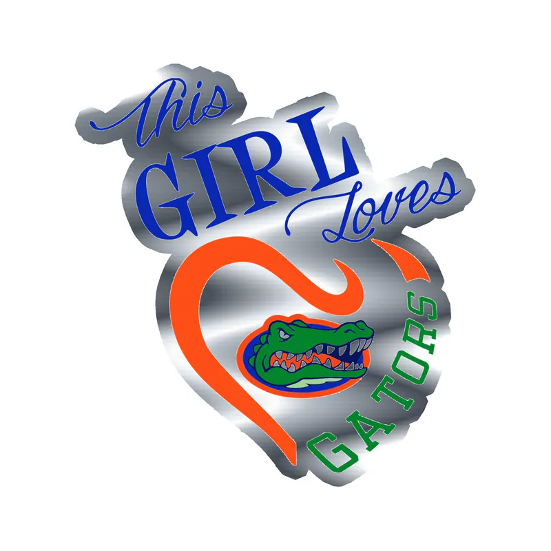 Florida Gators - Image 5 - Silver Chrome Vinyl Decal - Custom Size