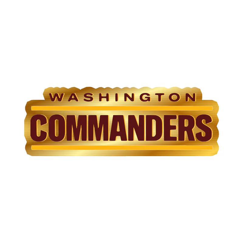 Washington Commanders -Burgundy Words- Gold Chrome Vinyl Sticker - Custom Size