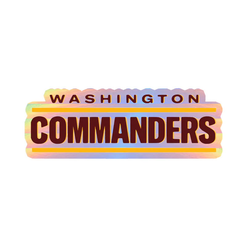 Washington Commanders -Burgundy Words- Holographic Vinyl Sticker - Custom Size