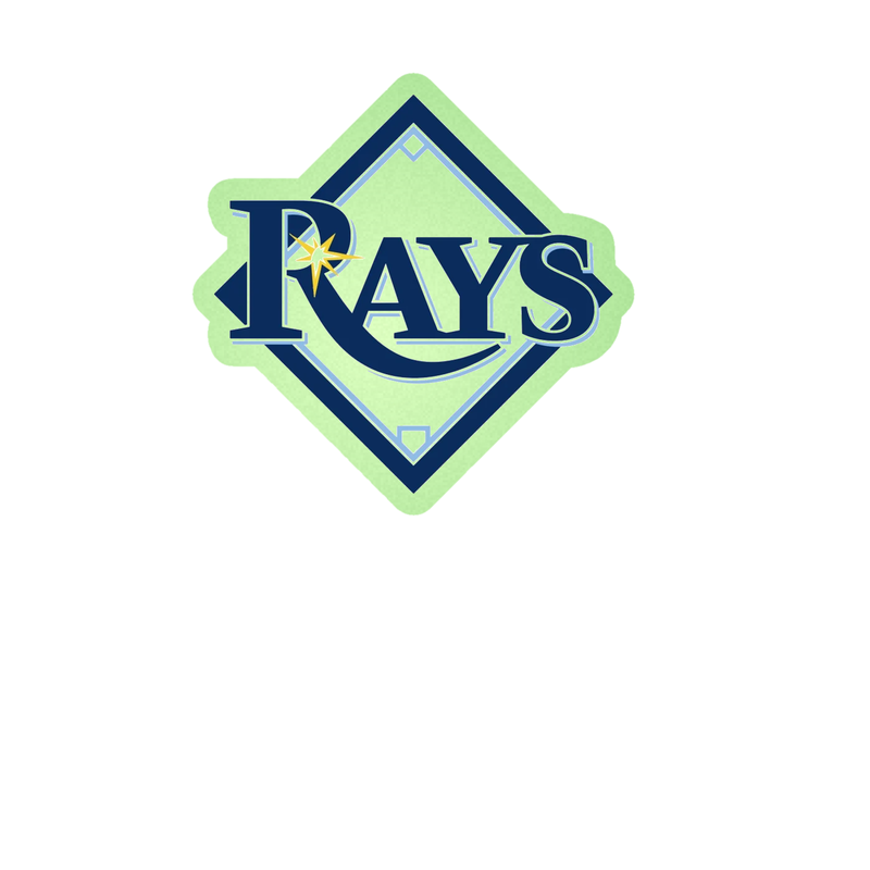 Tampa Bay Rays - Plate With Rays - Glow in the Dark Vinyl Sticker - Custom Size