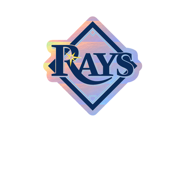 Tampa Bay Rays - Plate With Rays - Holographic Vinyl Sticker - Custom Size