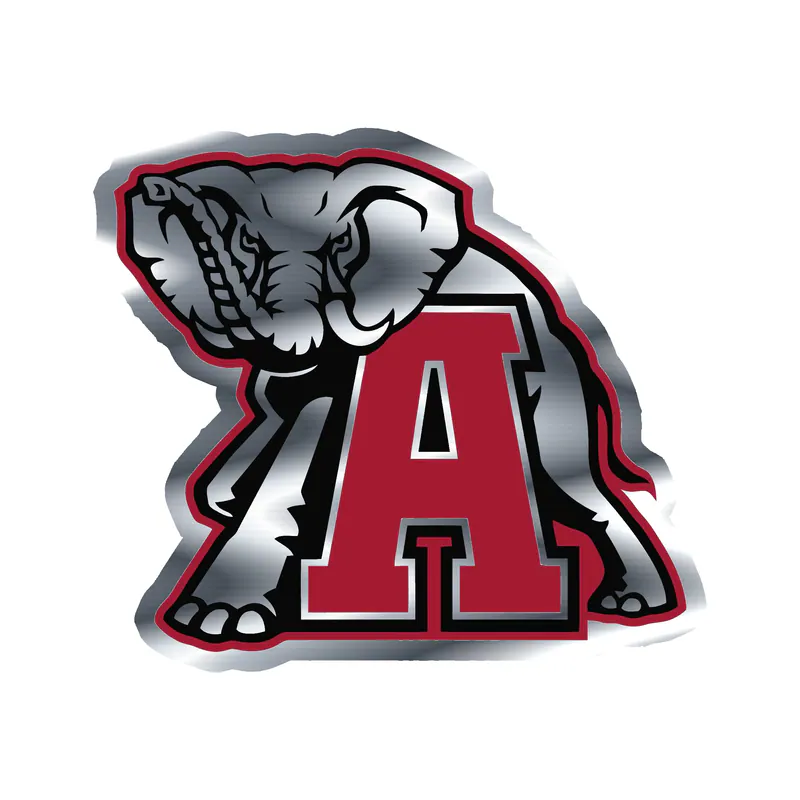 Alabama Crimson Tide - Image 2 - Silver Chrome Vinyl Decal - Custom Size