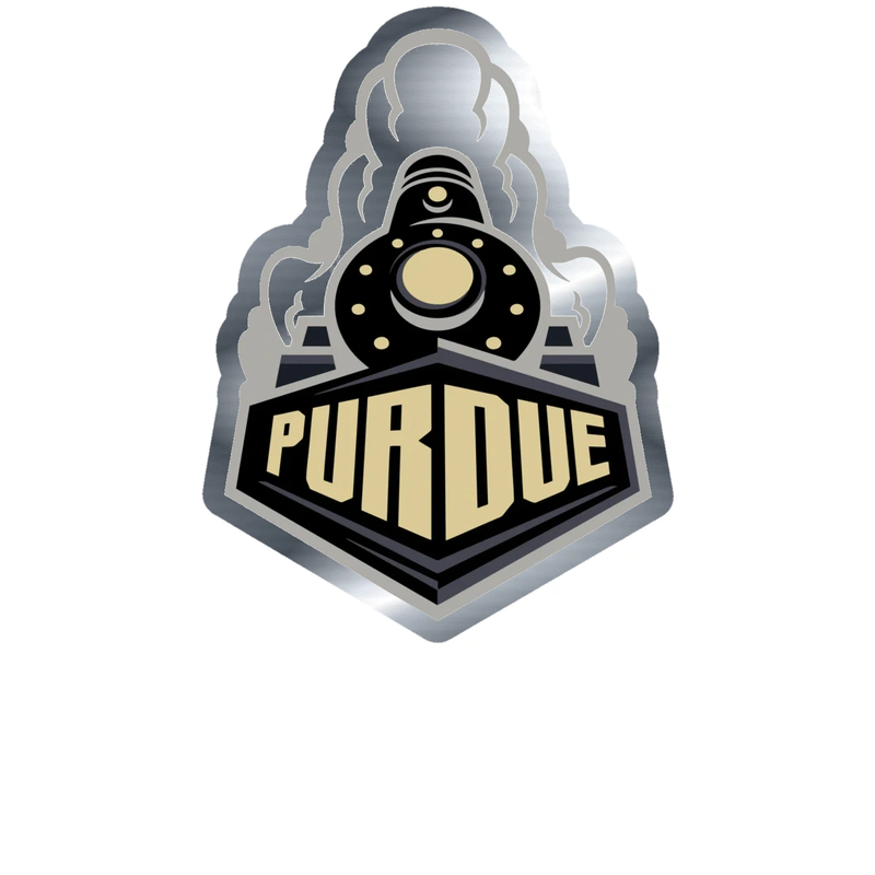Purdue Boilermakers - Image 2 - Silver Chrome Vinyl Decal - Custom Size