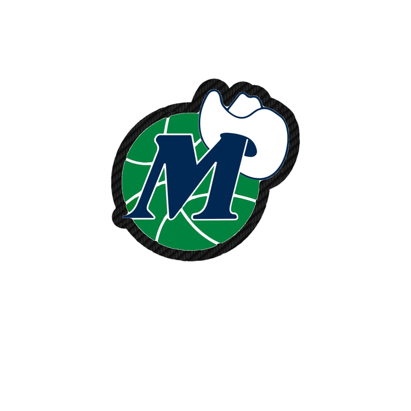 Dallas Mavericks - Basketball With Hat - Carbon Fiber Vinyl Sticker - Custom Size
