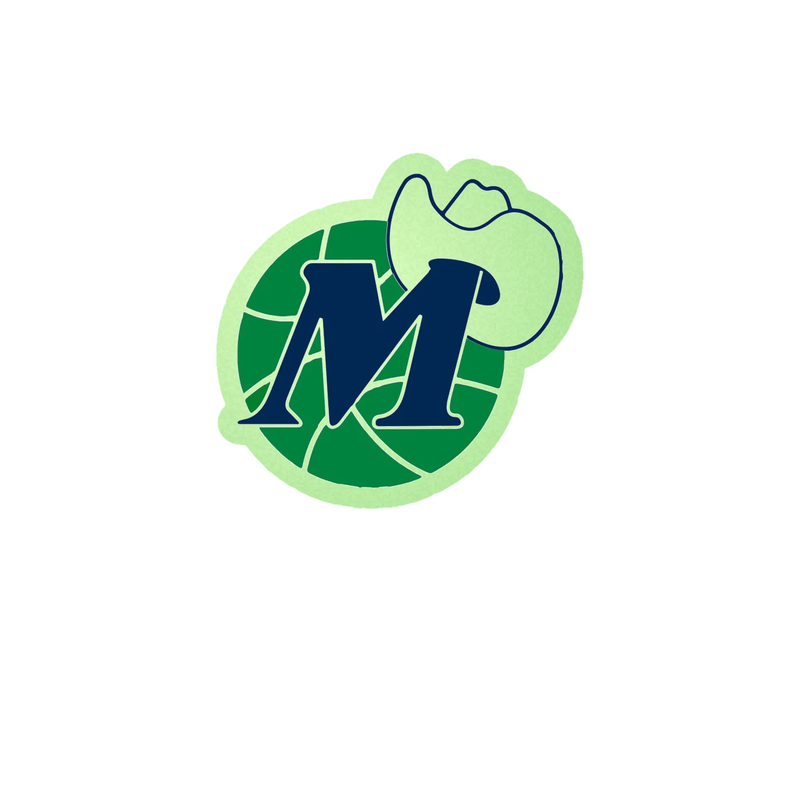 Dallas Mavericks - Basketball With Hat - Glow in the Dark Vinyl Sticker - Custom Size