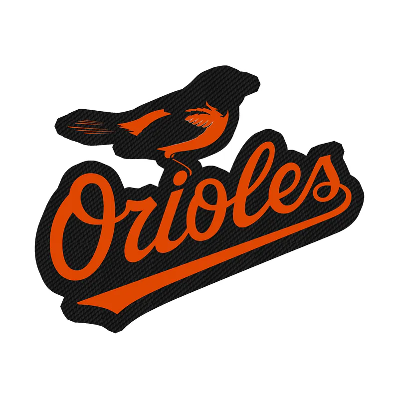 Baltimore Orioles - Bird With Orioles - Carbon Fiber Vinyl Sticker - Custom Size