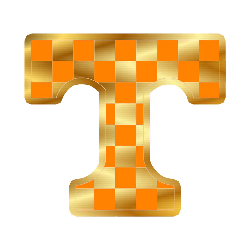 Tennessee Volunteers - Image 1 - Gold Chrome Vinyl Decal - Custom Size
