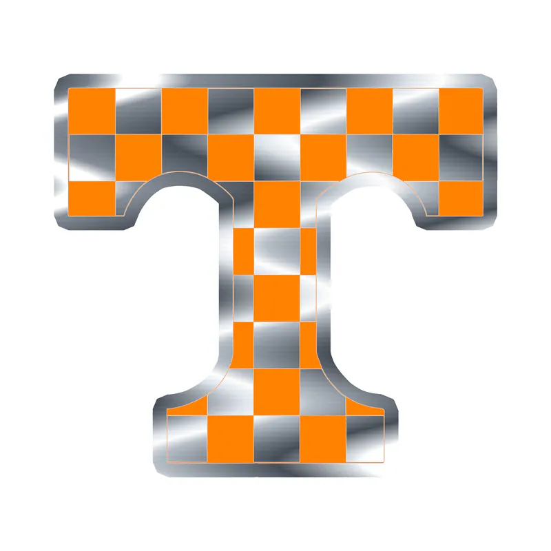 Tennessee Volunteers - Image 1 - Silver Chrome Vinyl Decal - Custom Size