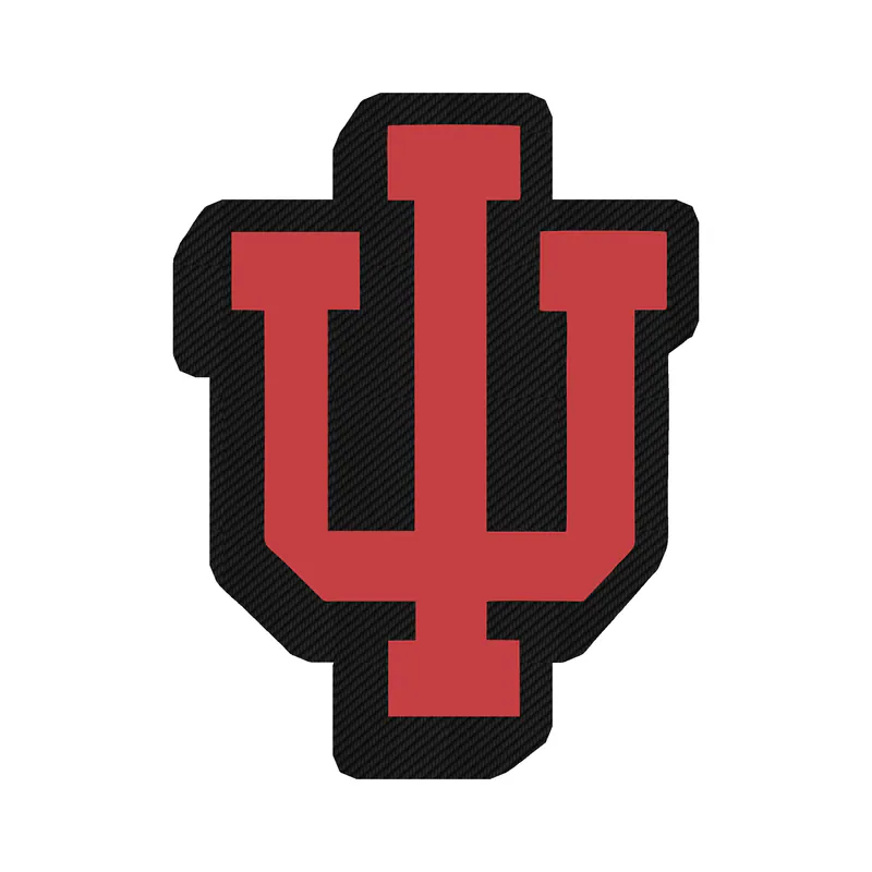 Indiana Hoosiers - Black And Red Logo - Carbon Fiber Vinyl Decal - Custom Size