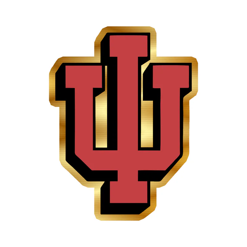 Indiana Hoosiers - Black And Red Logo - Gold Chrome Vinyl Decal - Custom Size