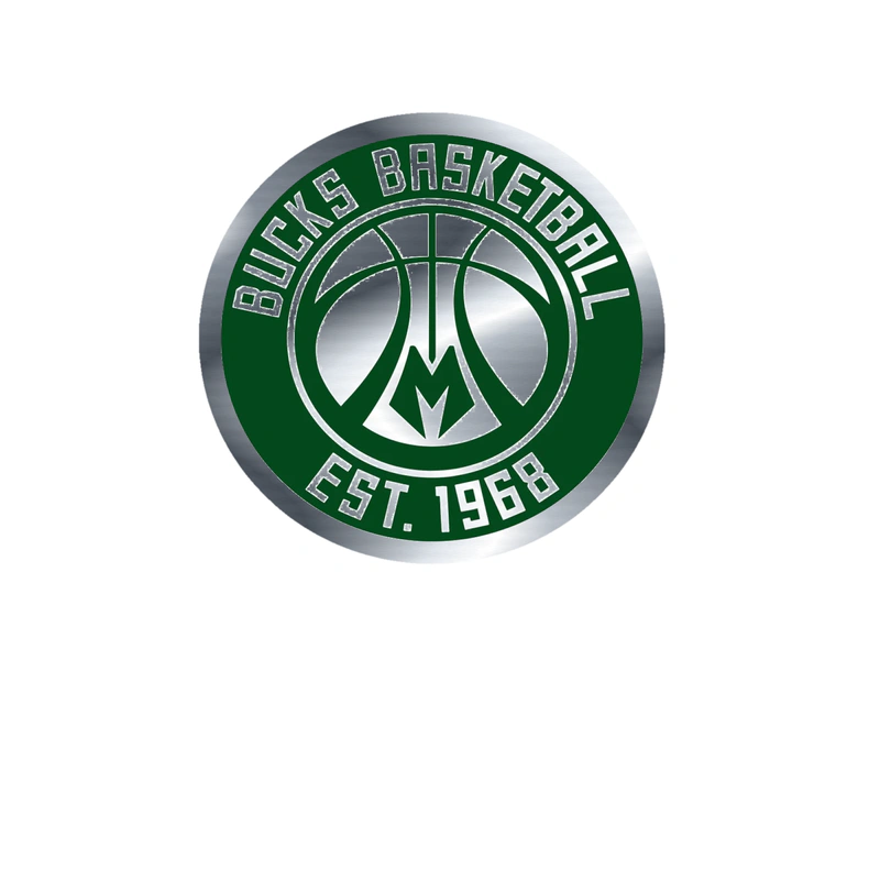 Milwaukee Bucks - Image 7 - Silver Chrome Vinyl Sticker - Custom Size