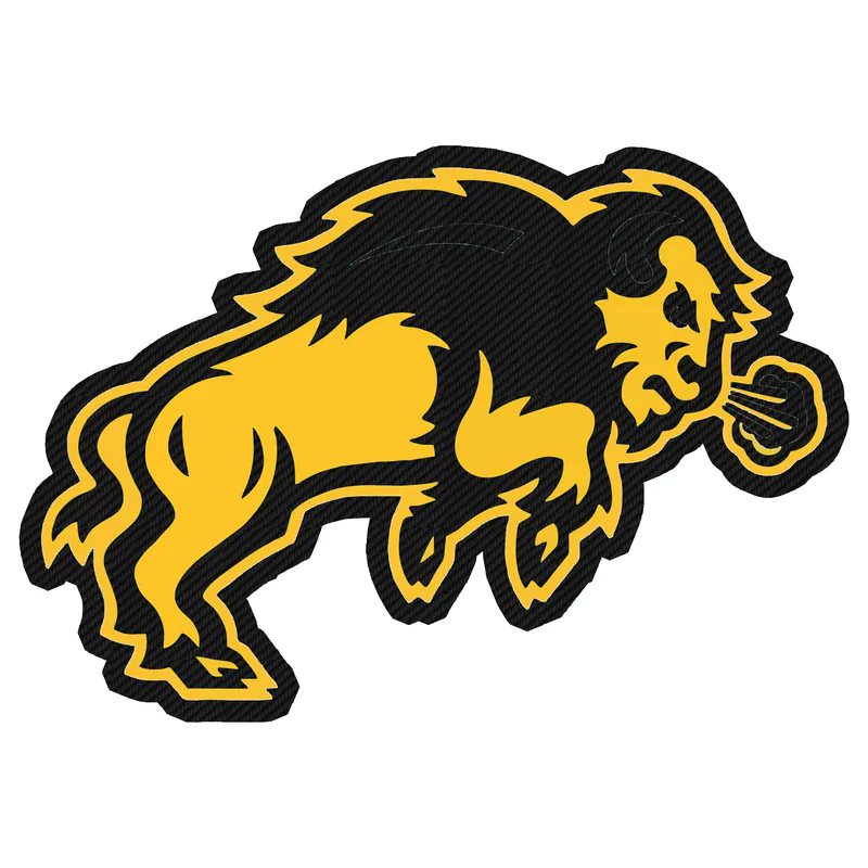 North Dakota State Bisons Carbon Fiber Vinyl Decal - Custom Size