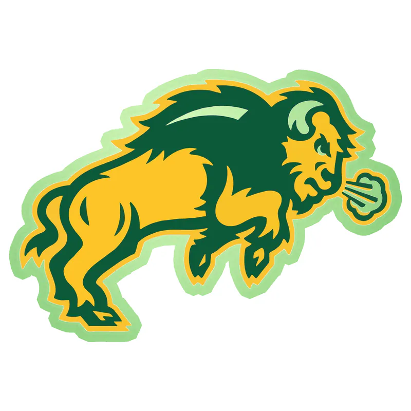 North Dakota State Bisons Glow in the Dark Vinyl Decal - Custom Size