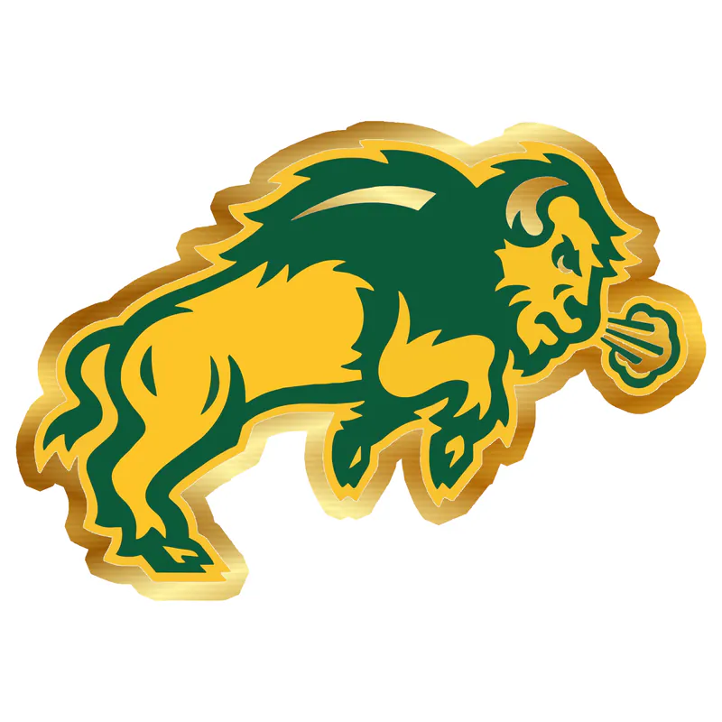 North Dakota State Bisons Gold Chrome Vinyl Decal - Custom Size