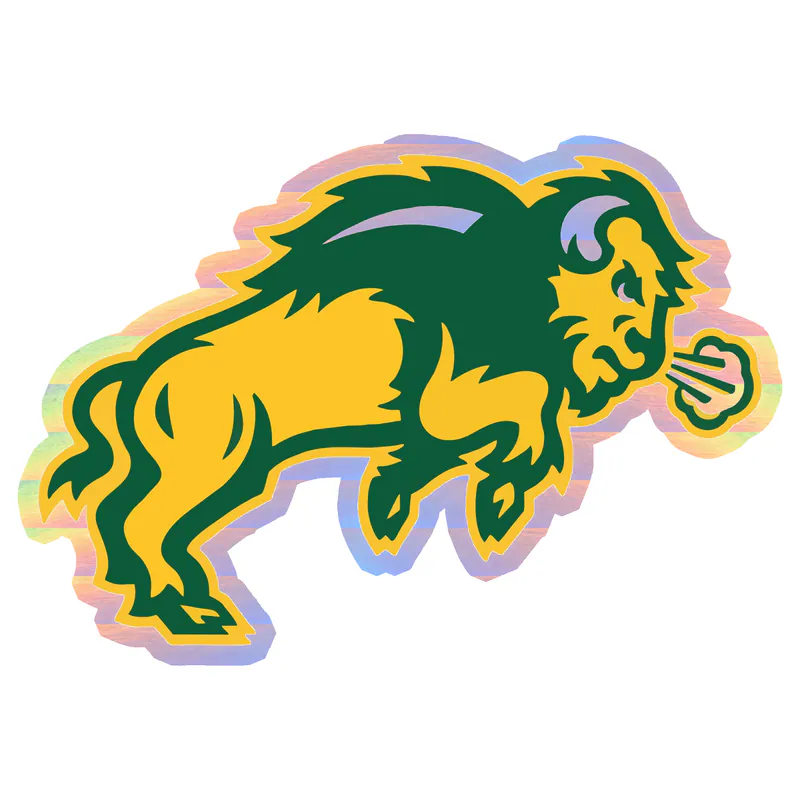 North Dakota State Bisons Holographic Vinyl Decal - Custom Size