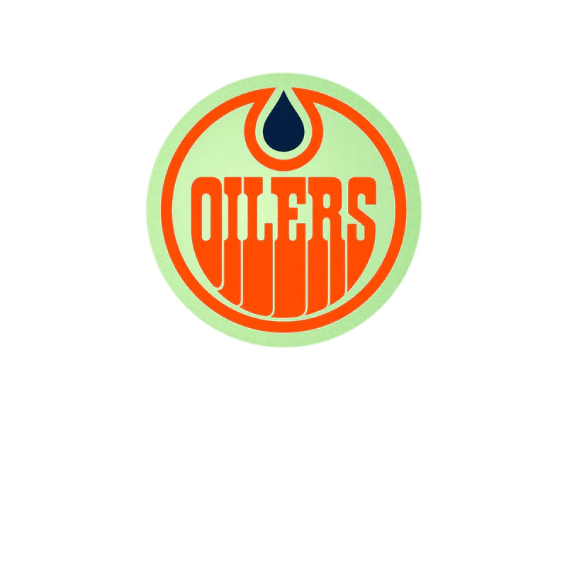 Edmonton Oilers - White Circle With Orange Oilers - Glow in the Dark Vinyl Sticker - Custom Size