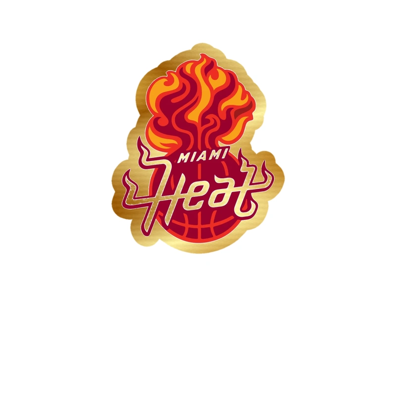 Miami Heat - Image 5 - Gold Chrome Vinyl Sticker - Custom Size