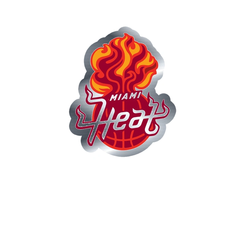 Miami Heat - Image 5 - Silver Chrome Vinyl Sticker - Custom Size