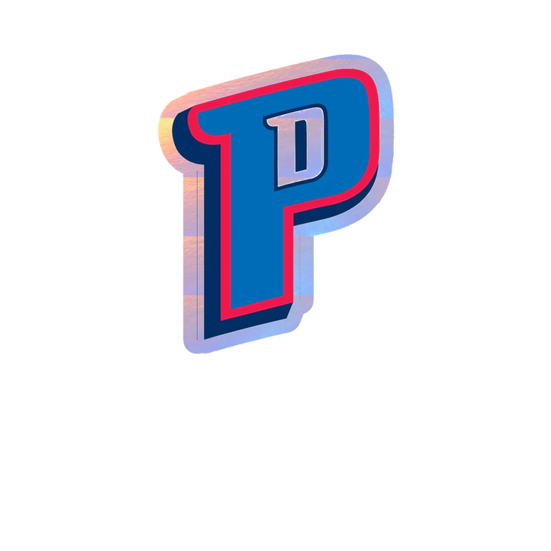 Detroit Pistons - Image 2 - Holographic Vinyl Sticker - Custom Size