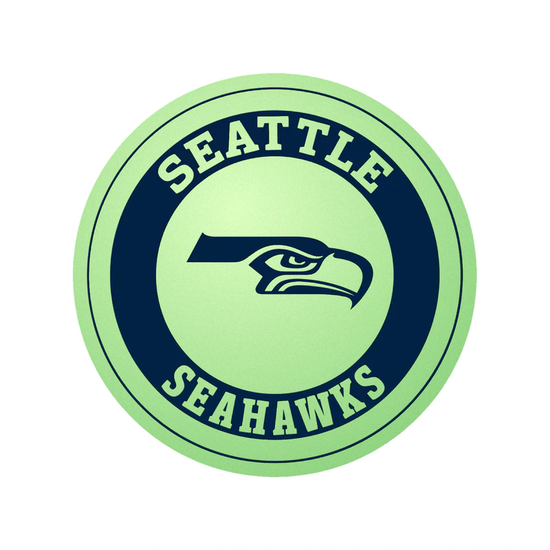 Seattle Seahawks Circle Glow in the Dark Vinyl Sticker - Custom Size