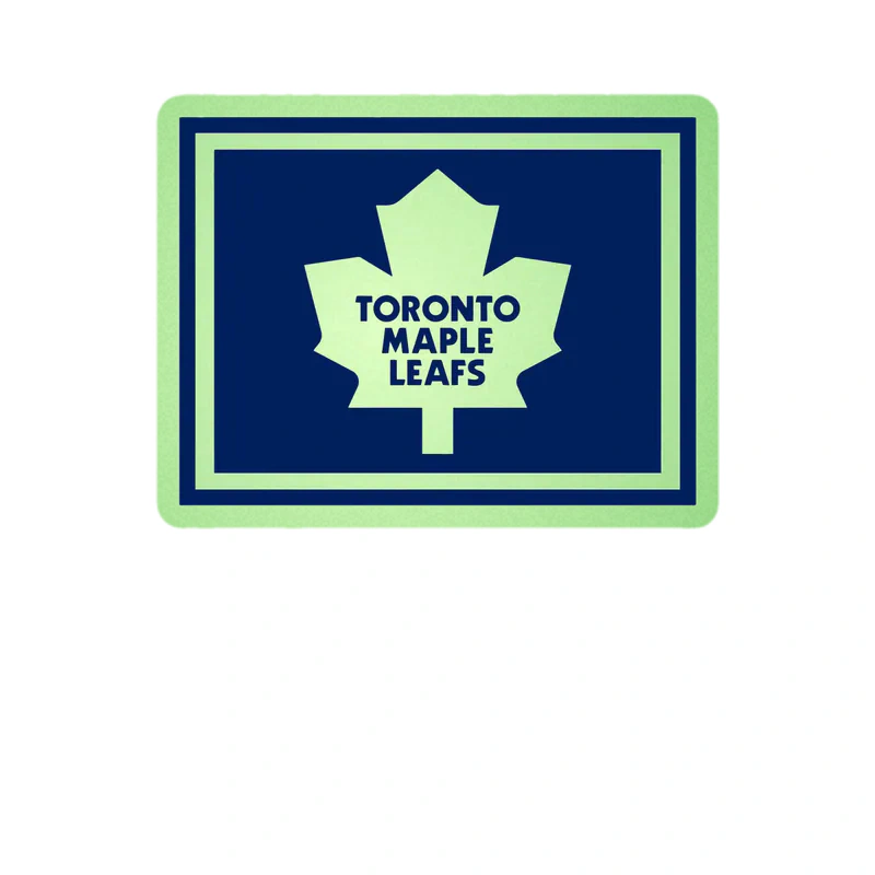 Toronto Maple Leafs - Dark Blue Square - Glow in the Dark Vinyl Sticker - Custom Size