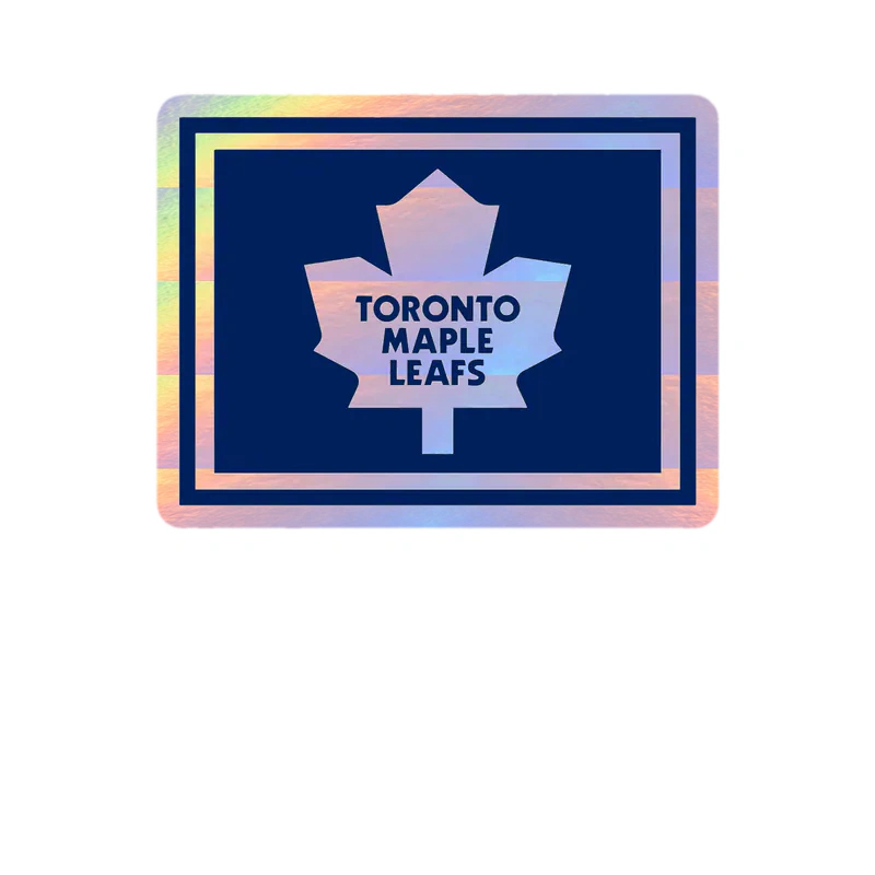 Toronto Maple Leafs - Dark Blue Square - Holographic Vinyl Sticker - Custom Size