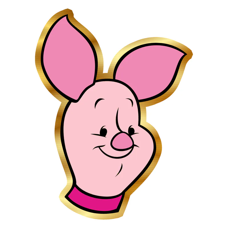 Winnie the Pooh - Piglet - Gold Chrome Vinyl Sticker - Custom Size