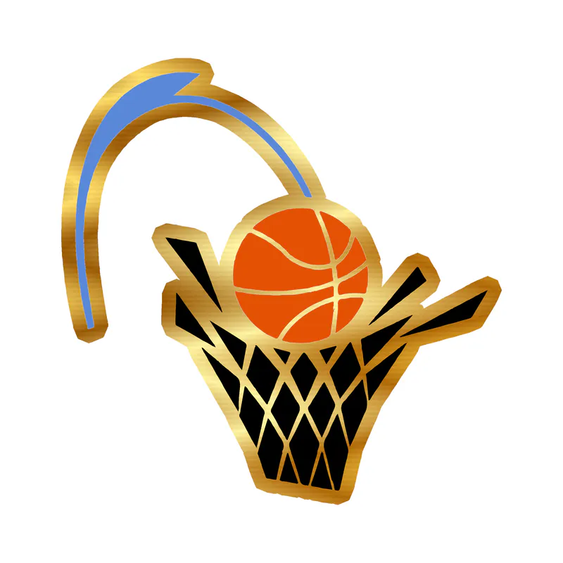 Cleveland Cavaliers - Basketball With Net - Gold Chrome Vinyl Sticker - Custom Size