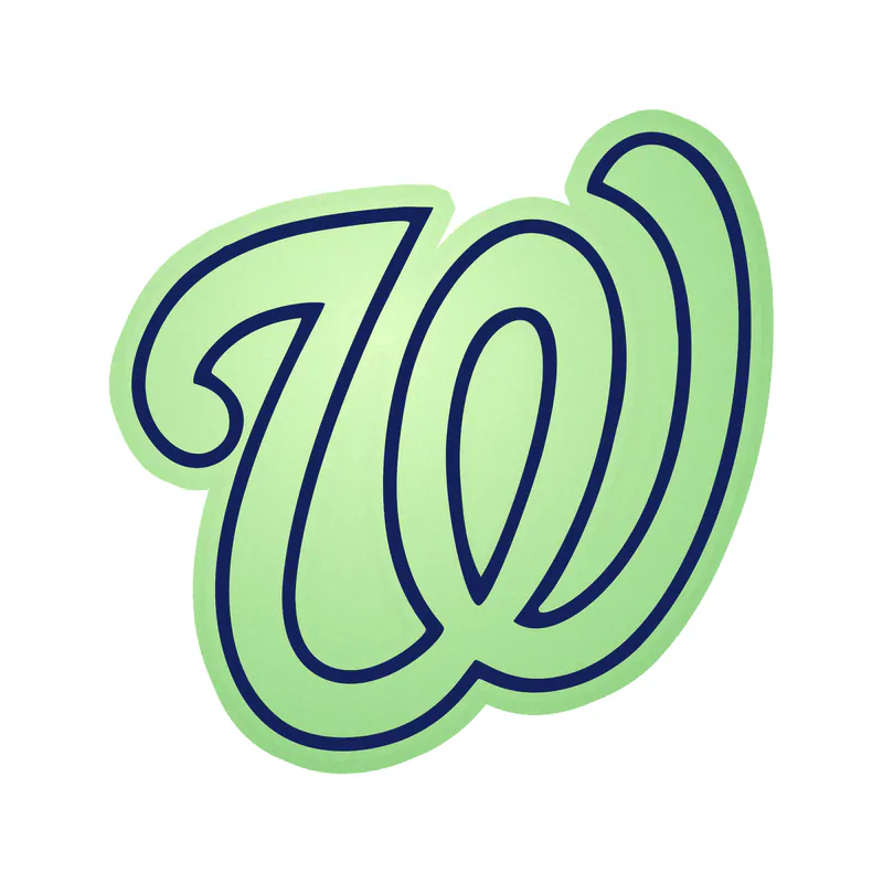 Washington Nationals White W - Glow in the Dark Vinyl Sticker - Custom Size
