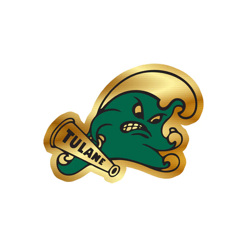 Tulane Gold Chrome Vinyl Sticker - Custom Size