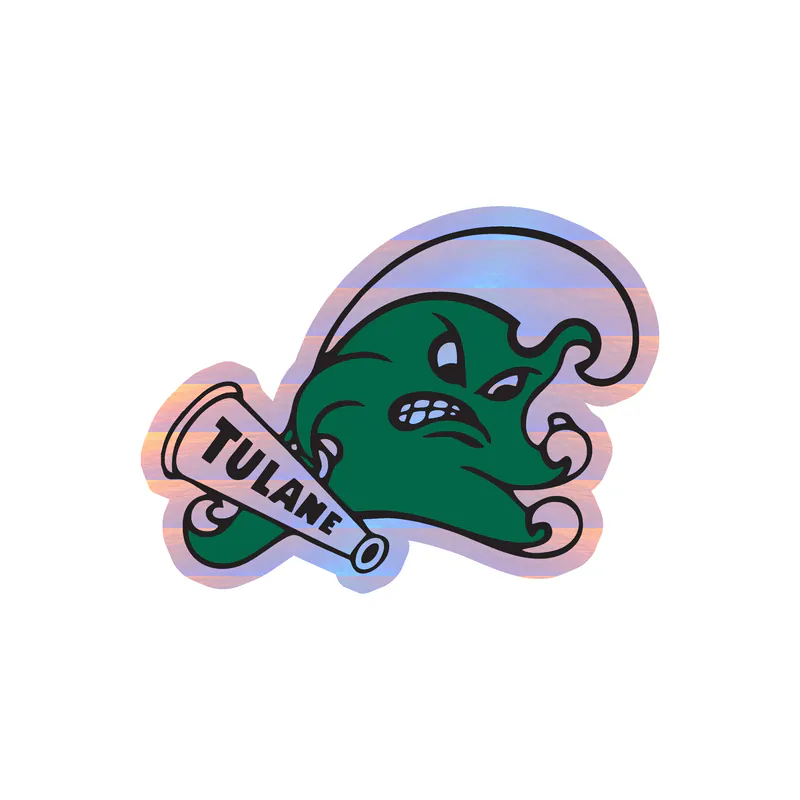 Tulane Holographic Vinyl Sticker - Custom Size