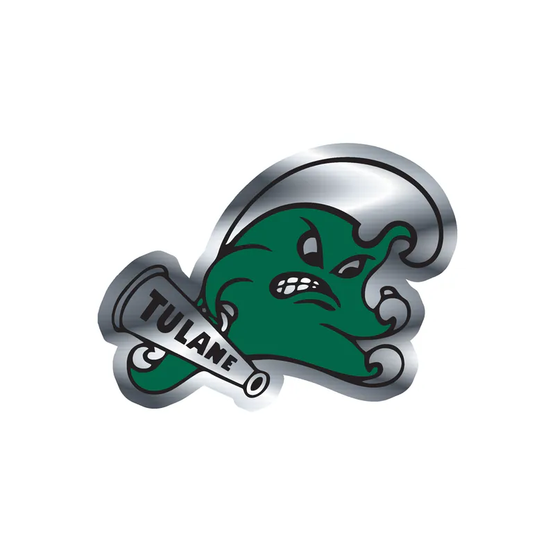 Tulane Silver Chrome Vinyl Sticker - Custom Size