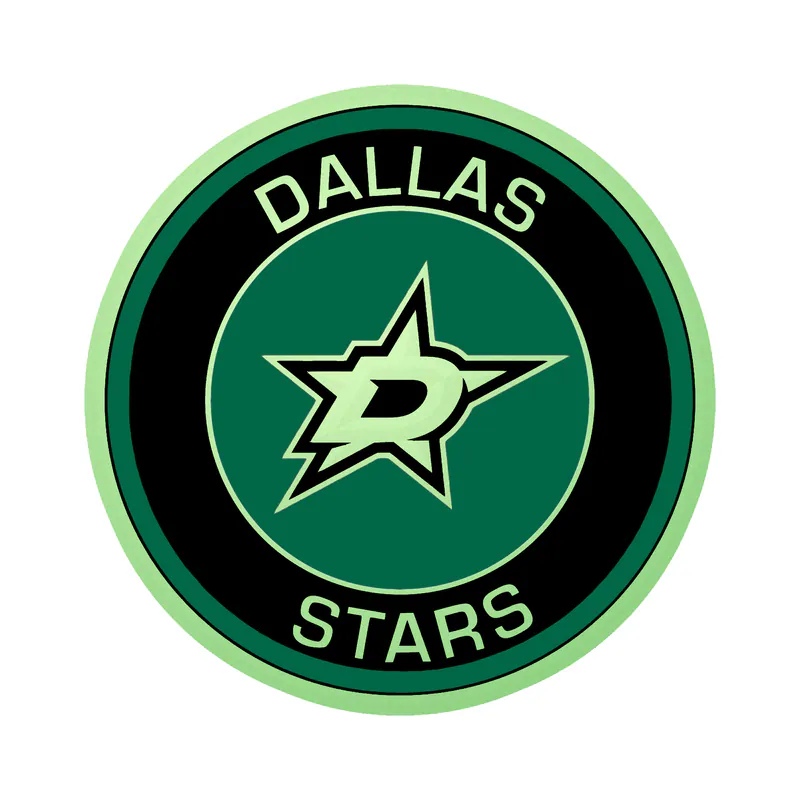Dallas Stars - Black And Green Circle - Glow in the Dark Vinyl Sticker - Custom Size