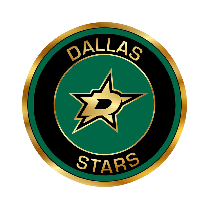 Dallas Stars - Black And Green Circle - Gold Chrome Vinyl Sticker - Custom Size